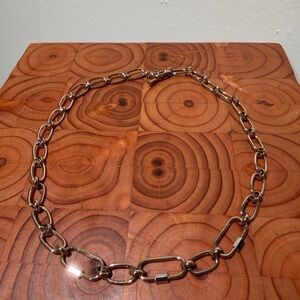 AllSaints Carabiner Toggle Chain Necklace Two Tone